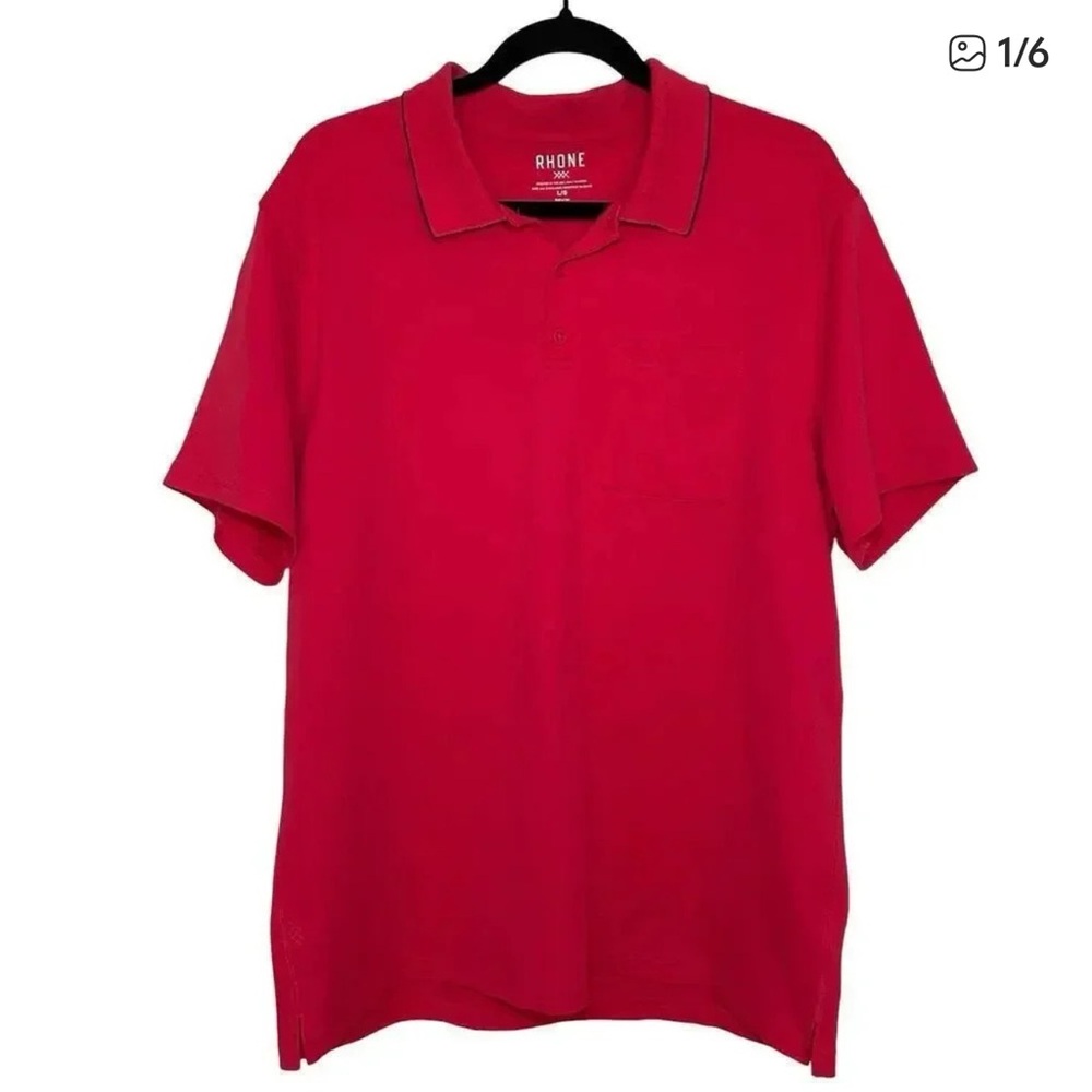 RHONE Outdoor Stretch Golf Performance Red Polo Shirt, Size XL